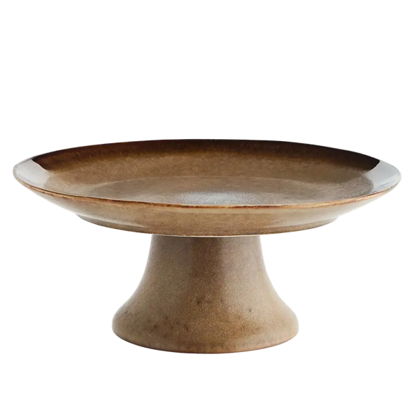 [023HL104593] Stoneware pedestal dish