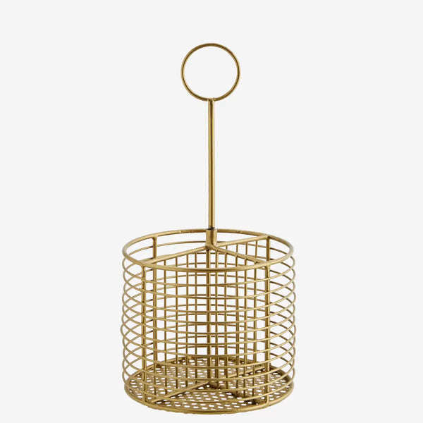 [02328187] Iron cutlery holder brass