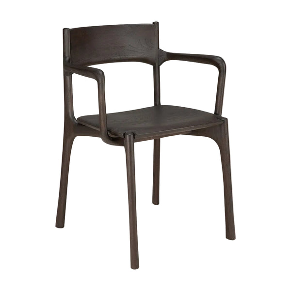 [3511575] PI borðstofustóll dark brown m örmum