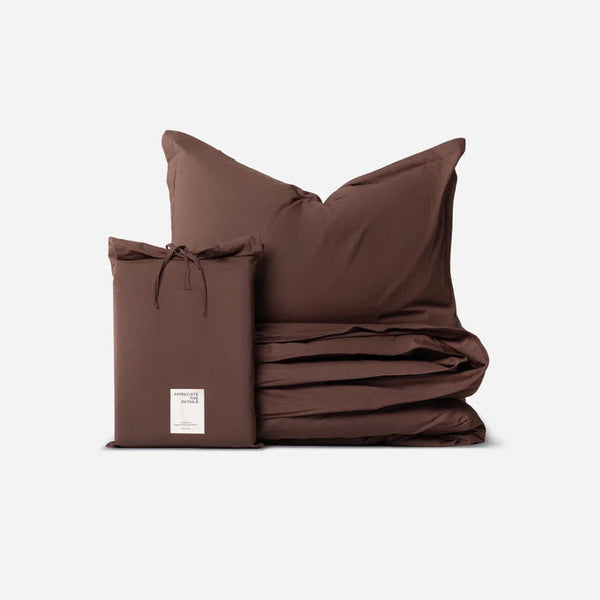 [032020] Rúmföt bómull chocolate 200x200cm