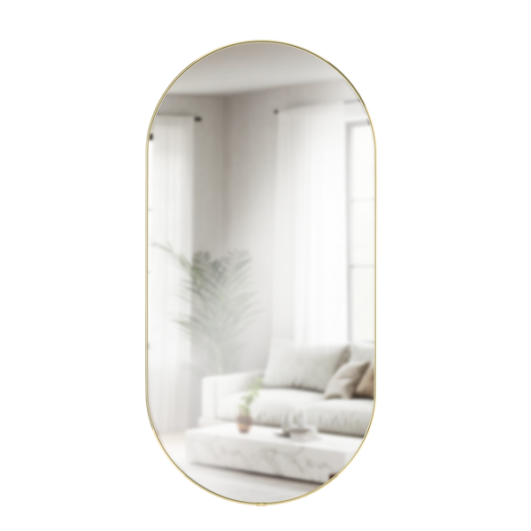 [1023468104] Hubba pill spegill brass 45 x 91