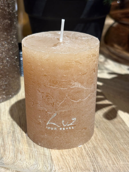 [01359052] cylindrical candle - Latte - Ø6xH8cm