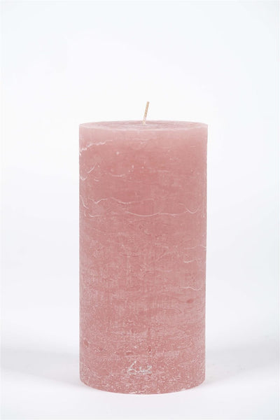 [01352562] Ø10xH20cm - rustic candle pink
