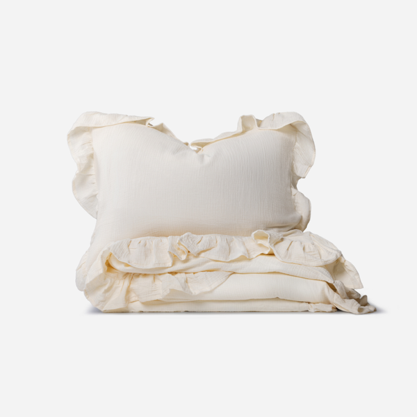 [032007] Rúmföt ruffles chai latte 140x200