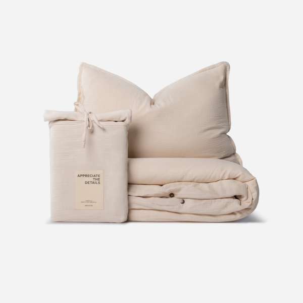 [032001MUSLIN] Rúmföt muslin Caramel Macchiato 140x200cm