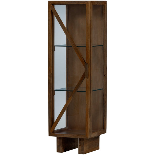 [011377619-B] Kella glerskápur wood brown