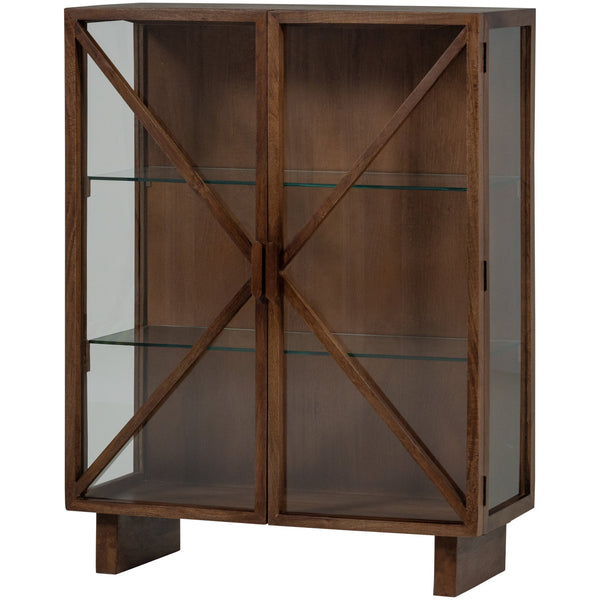 [011377621-B] Kella glerskápur 2d wood brown