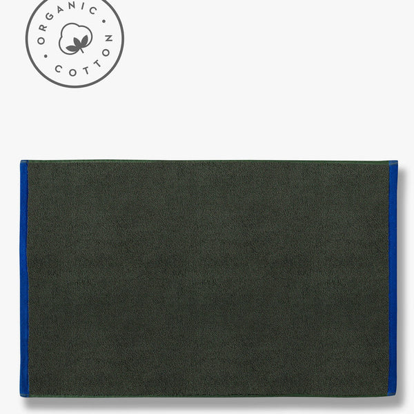[010SOFBMB63] Soft baðmotta dark olive / light blue