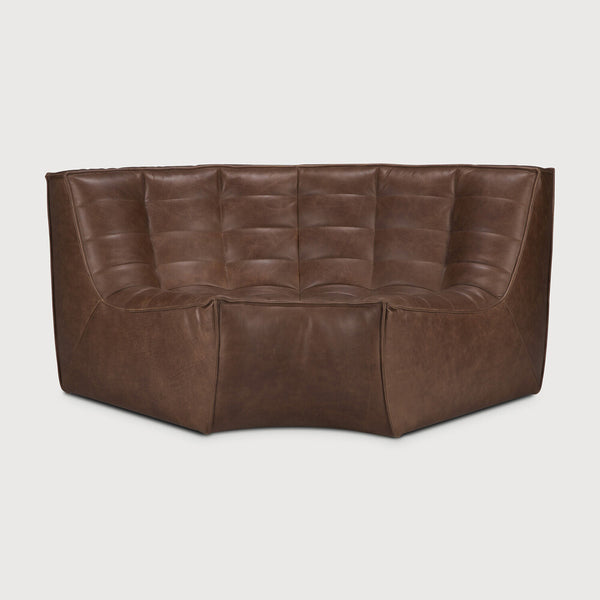 [3520293] N701 sófi rúnað horn - chestnut leður