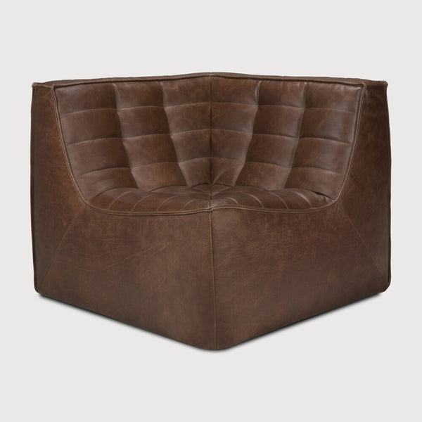 [3520292] N701 sófi horn - chestnut leður