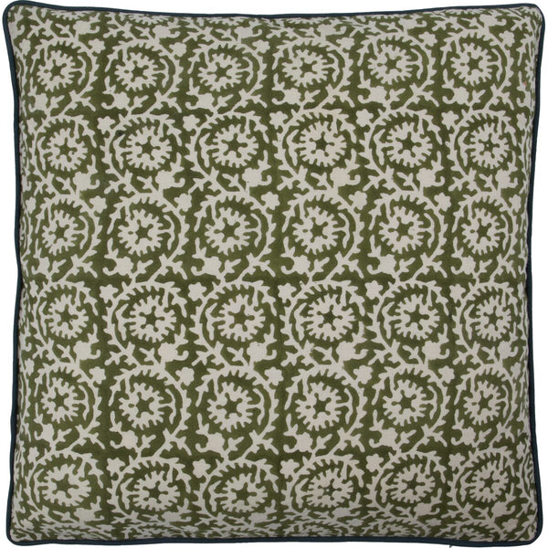 [28261670331] Flow púði dökk græn/off white 50x50cm