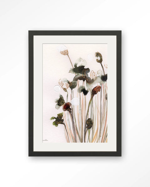 [018230612] Pastel flowers 2 veggmynd 40x50cm black