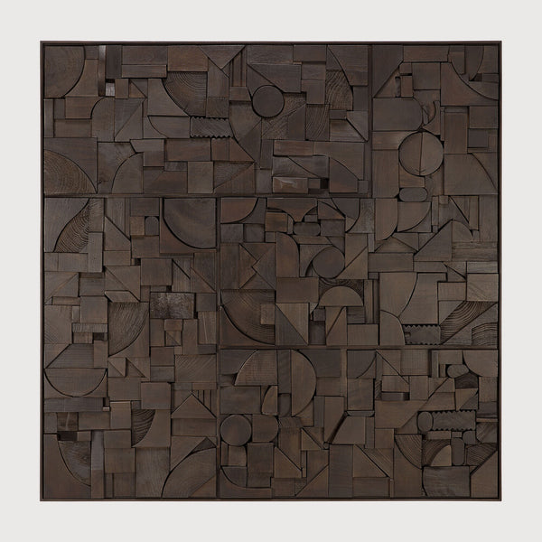 [3529995] Bricks veggmynd 100x100cm dark brown