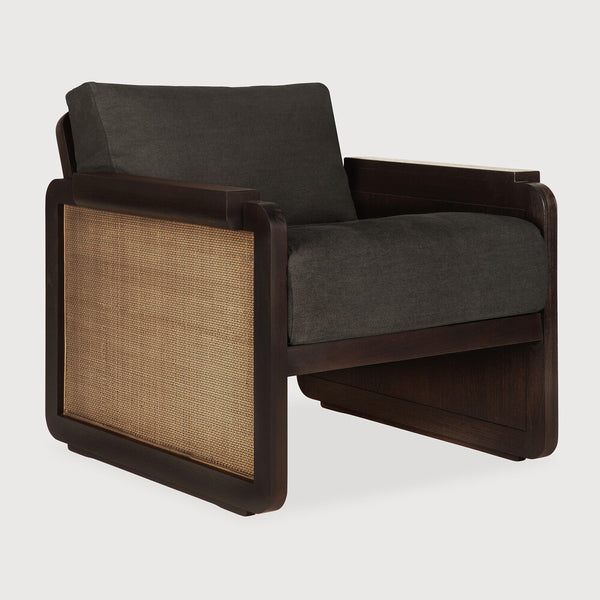 Panel hægindastóll teak dark brown