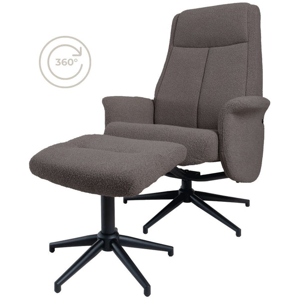 [00415214] Bindy hægindastóll m skemil bouclé brown