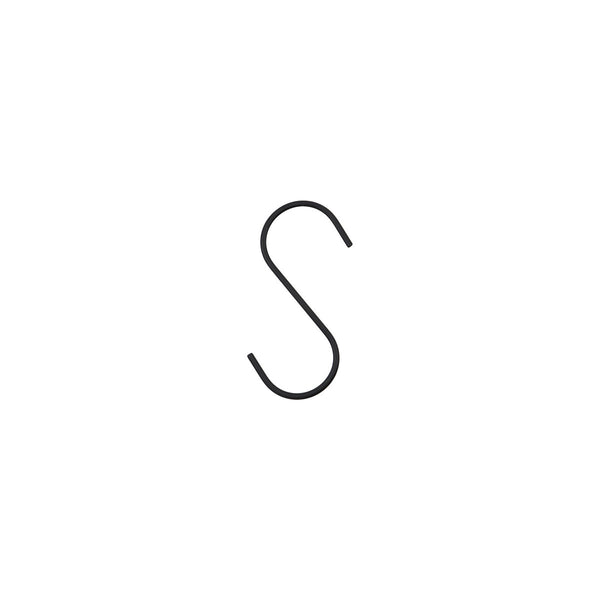 S krókar 4,8cm svartir 6stk