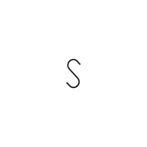 S krókar 6cm svartir 6stk