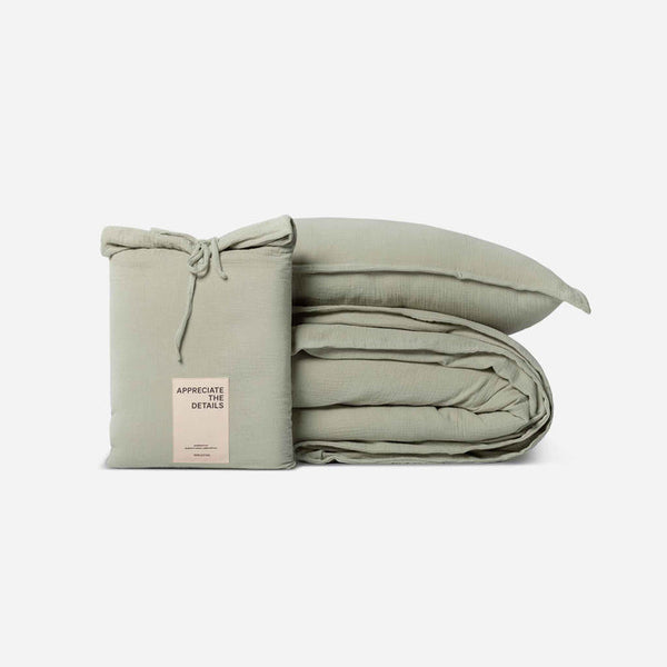[03231MUSLIN] Rúmföt muslin cotton Sage 140x200cm