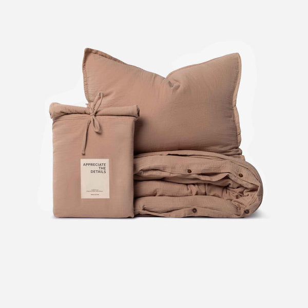[03232MUSLIN] Rúmföt muslin cotton Moody Moccha 140x200cm