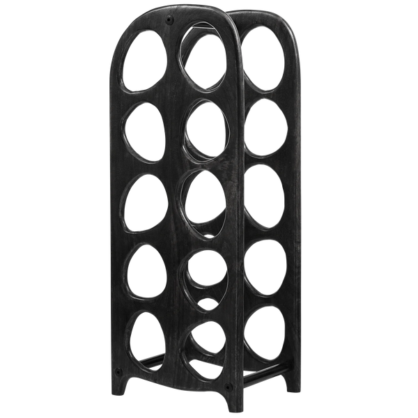[011377369-Z] SUVI WINE RACK FOR 10 BOTTLES MANGO WOOD BLACK