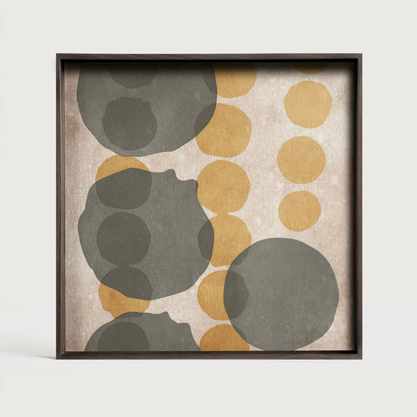[3520545] Layered Dots tray - glass - Cinnamon - square - L