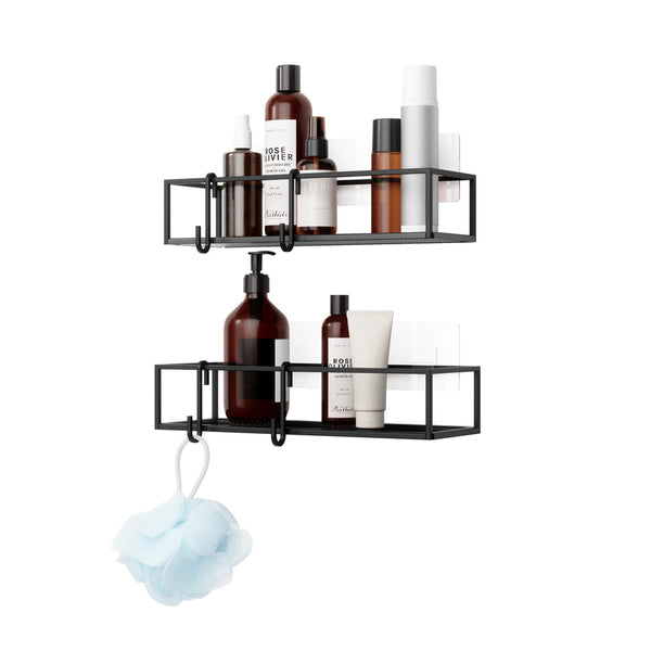 [1018615040] Cubico shower bin set 2 black