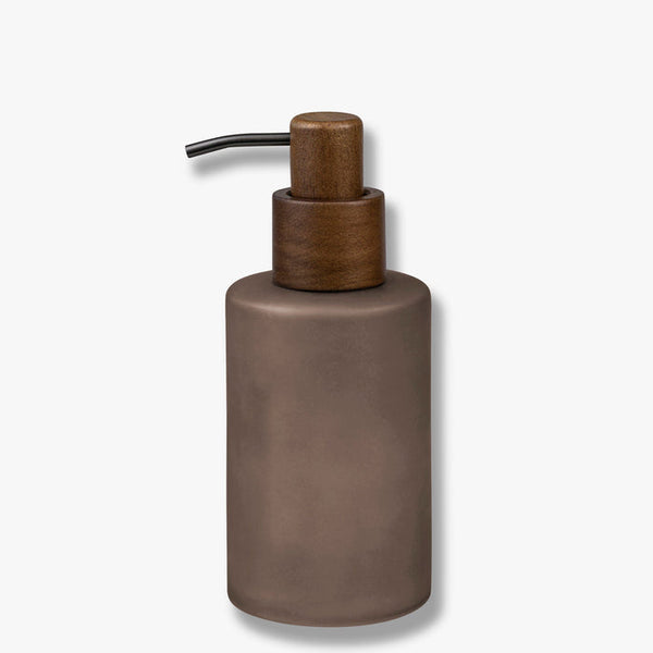 Modest dispenser tall walnut