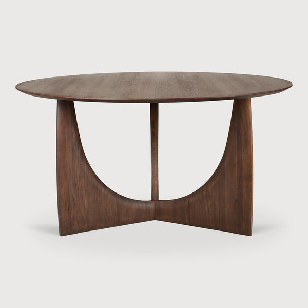 [3510513] Geometric borðstofuborð 150 cm teak brown