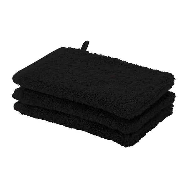 [052LONTWW-09] London - Washcloth - 16x22 cm - Black