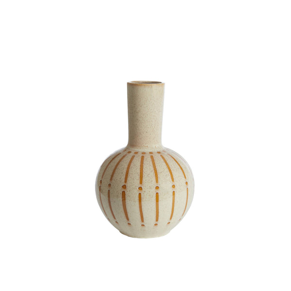 [0125891984] Vase deco ULLOA ceramics shinycream+brow