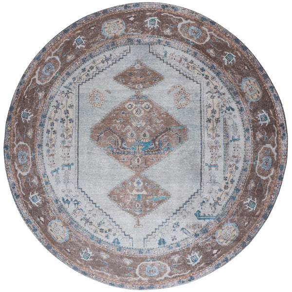 [00418731] Karaca Blue/Brown 06 Rond ø200 cm