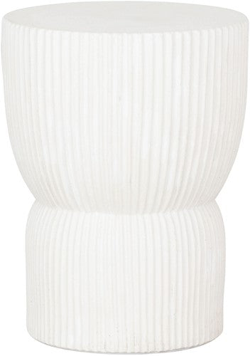 [006ML462005] side table Fluted - 40xØ30 cm, fiber cement white