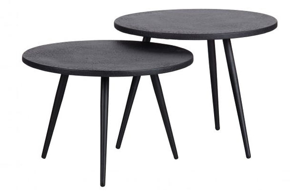 SET OF 2 - SUZE SIDETABLES WOOD/METAL BLACK