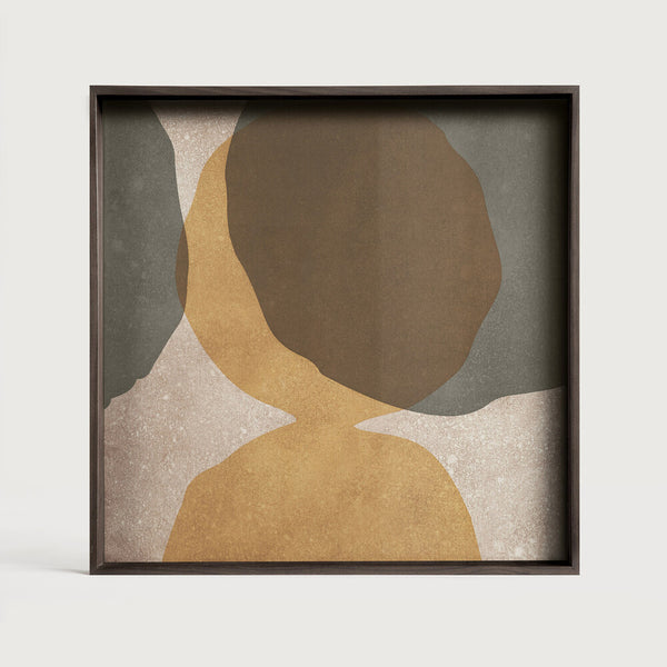 Overlapping Dots tray - glass - Cinnamon - square