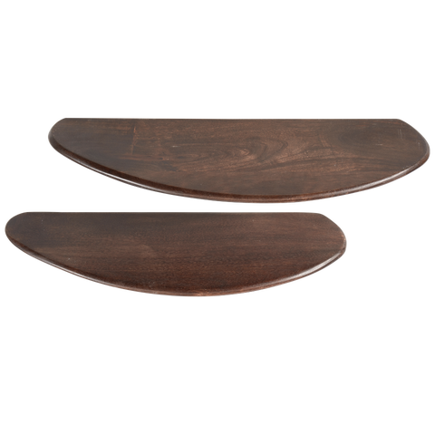 [011801351-W] LAYER WALL SHELVES WOOD WALNUT S/2
