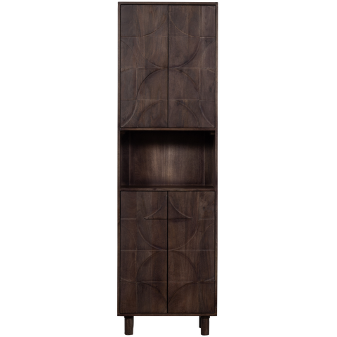 DRAW 4-DOOR STORAGE CABINET WITH OPEN COMPARTMENT