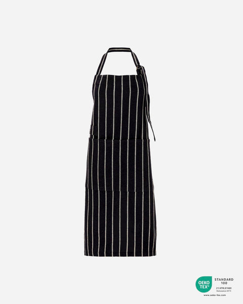 [28204036212] Svunta Chef svört m/hv röndum 90x90cm