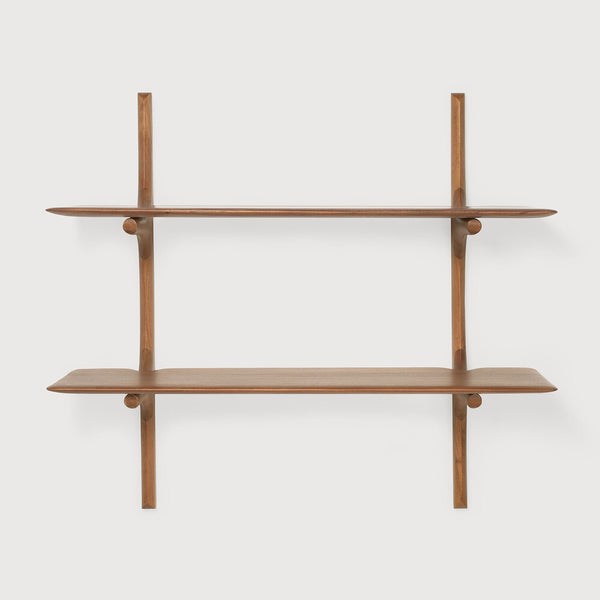 [3529777] PI wall shelf mahogany 2 shelves 100/35/91