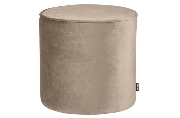 [011350409-KG] SARA ROUND POUF HIGH VELVET KHAKI