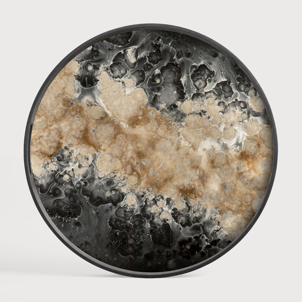 [3520583] Organic tray - glass - Black - round - S
