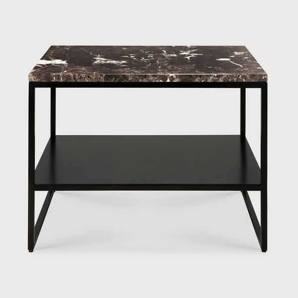 Stone side table - marble - Dark Emperador 60/53/4