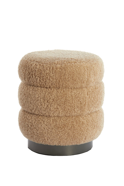 [0126866013] Stool Ø40x45 cm JOBBI beige+matt black