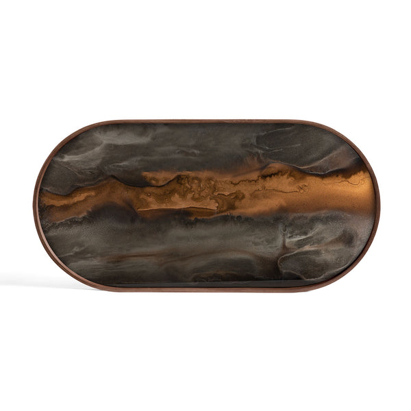 [3520369] Bronze Organic glass tray - oblong - M