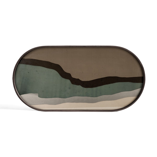 [3520580] Graphite Wabi Sabi glass tray - oblong - M