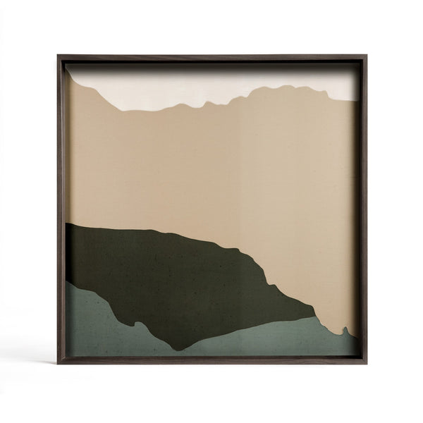 [3520582] Cream Wabi Sabi glass tray - square - L