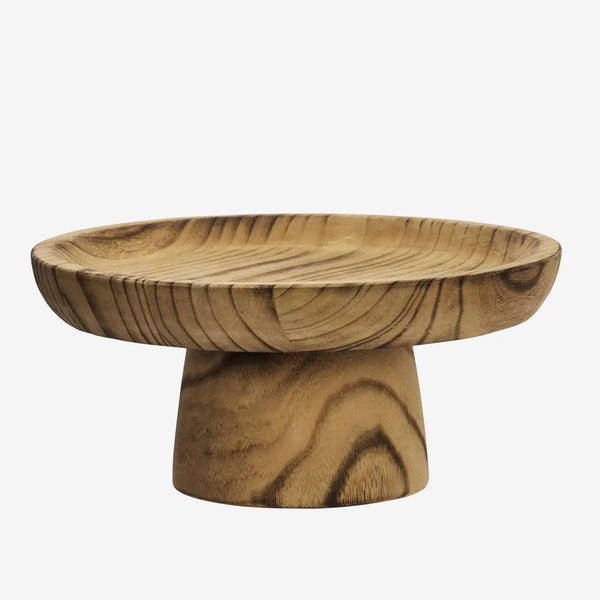[023240444B] Wooden pedestal tray