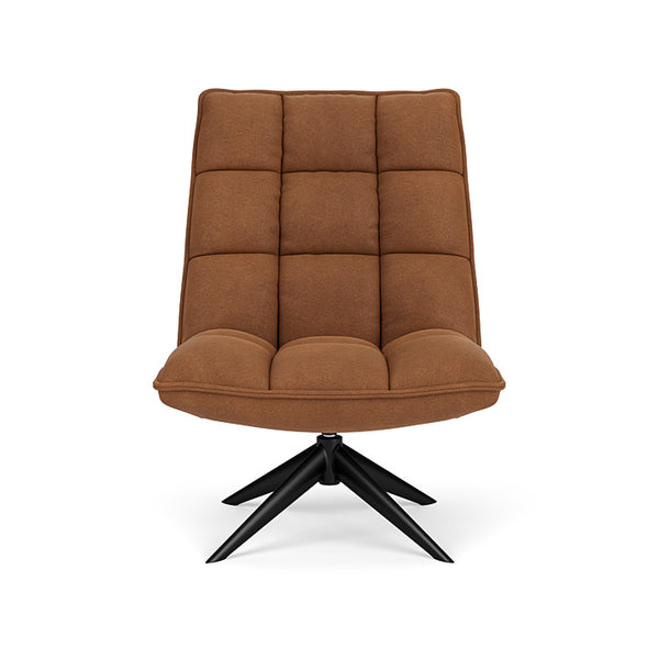 [011373303C] JOUKE SWIVEL ARMCHAIR IMITATION LEATHER COGNAC