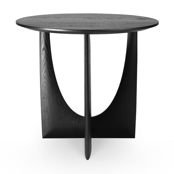 [3550536] Oak Geometric side table - black 51/51/50