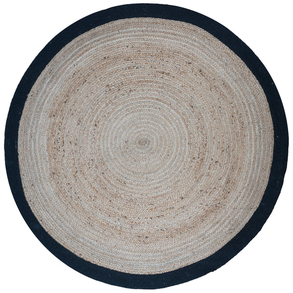 [00418514] Jute Rond Naturel/Zwart ø120 cm
