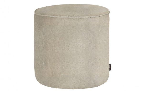 [011350409T] SARA ROUND POUF HIGH TEDDY OFF WHITE